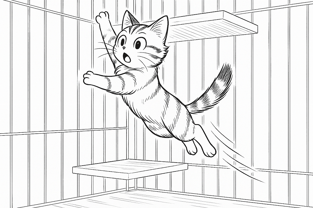 空を飛ぶスーパーニャンコ